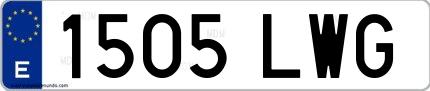 Ejemplo de matrícula española 1505 LWG