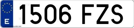 Ejemplo de matrícula española 1506 FZS