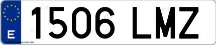 Ejemplo de matrícula española 1506 LMZ