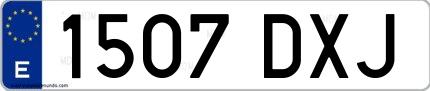 Ejemplo de matrícula española 1507 DXJ