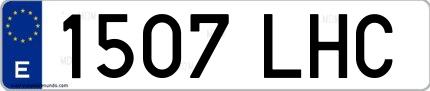 Ejemplo de matrícula española 1507 LHC