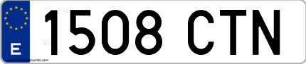 Ejemplo de matrícula de coche ordinaria 1508 CTN