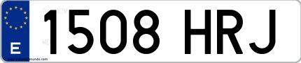 Ejemplo de matrícula española 1508 HRJ