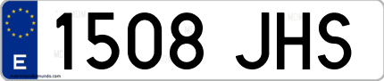 Ejemplo de matrícula de coche ordinaria 1508 JHS