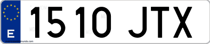 Ejemplo de matrícula de coche ordinaria 1510 JTX