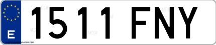 Ejemplo de matrícula española 1511 FNY