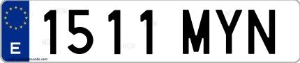 Ejemplo de matrícula española 1511 MYN