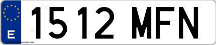 Ejemplo de matrícula de coche ordinaria 1512 MFN