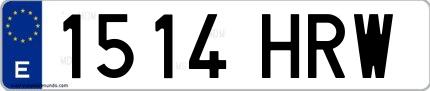 Ejemplo de matrícula española 1514 HRW