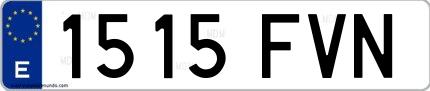Ejemplo de matrícula española 1515 FVN