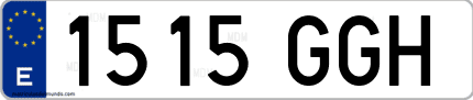 Ejemplo de matrícula de coche ordinaria 1515 GGH