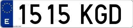 Ejemplo de matrícula española 1515 KGD