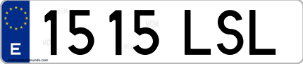 Ejemplo de matrícula de coche ordinaria 1515 LSL
