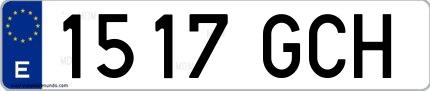 Ejemplo de matrícula española 1517 GCH