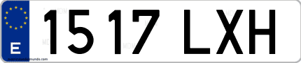 Ejemplo de matrícula de coche ordinaria 1517 LXH
