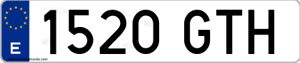 Ejemplo de matrícula de coche ordinaria 1520 GTH