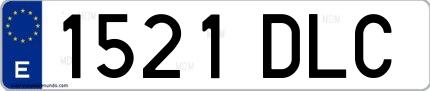 Ejemplo de matrícula española 1521 DLC