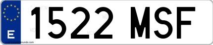 Ejemplo de matrícula española 1522 MSF