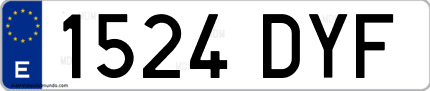 Ejemplo de matrícula de coche ordinaria 1524 DYF