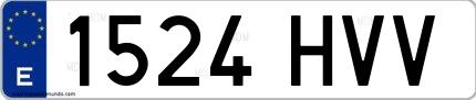 Ejemplo de matrícula española 1524 HVV