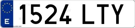 Ejemplo de matrícula española 1524 LTY