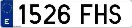Ejemplo de matrícula española 1526 FHS