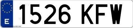 Ejemplo de matrícula española 1526 KFW