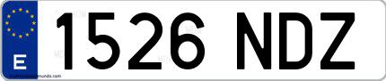 Ejemplo de matrícula española 1526 NDZ