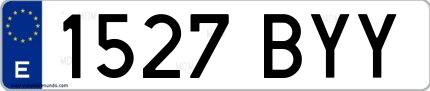 Ejemplo de matrícula española 1527 BYY