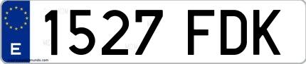 Ejemplo de matrícula española 1527 FDK