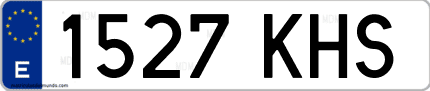 Ejemplo de matrícula de coche ordinaria 1527 KHS
