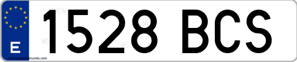 Ejemplo de matrícula de coche ordinaria 1528 BCS