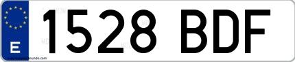Ejemplo de matrícula española 1528 BDF