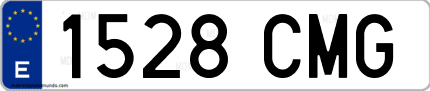 Ejemplo de matrícula de coche ordinaria 1528 CMG