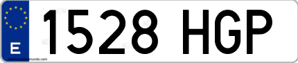 Ejemplo de matrícula de coche ordinaria 1528 HGP