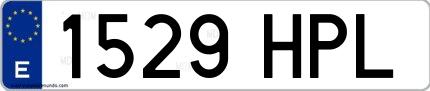 Ejemplo de matrícula española 1529 HPL