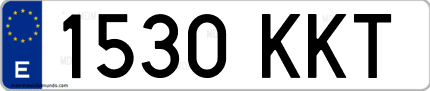 Ejemplo de matrícula de coche ordinaria 1530 KKT