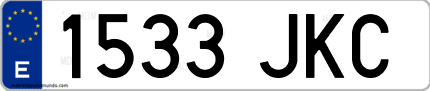 Ejemplo de matrícula de coche ordinaria 1533 JKC
