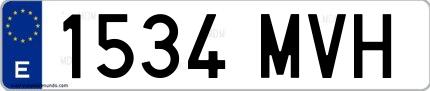 Ejemplo de matrícula española 1534 MVH