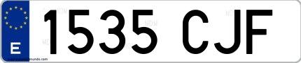 Ejemplo de matrícula española 1535 CJF