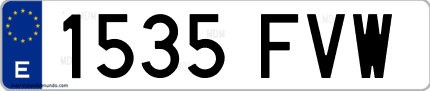 Ejemplo de matrícula de coche ordinaria 1535 FVW
