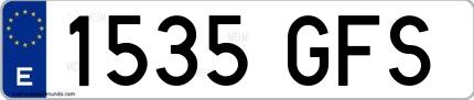 Ejemplo de matrícula española 1535 GFS