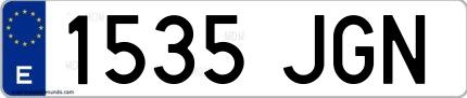 Ejemplo de matrícula española 1535 JGN