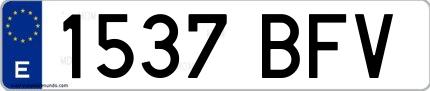 Ejemplo de matrícula española 1537 BFV