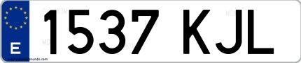 Ejemplo de matrícula española 1537 KJL