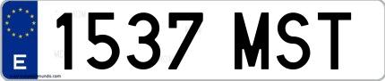 Ejemplo de matrícula española 1537 MST