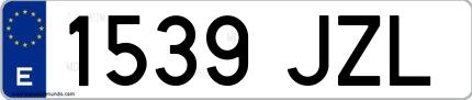 Ejemplo de matrícula española 1539 JZL