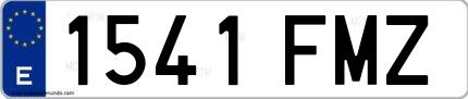 Ejemplo de matrícula española 1541 FMZ