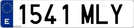 Ejemplo de matrícula española 1541 MLY