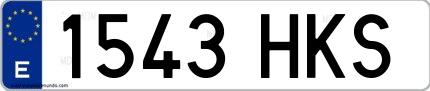 Ejemplo de matrícula española 1543 HKS